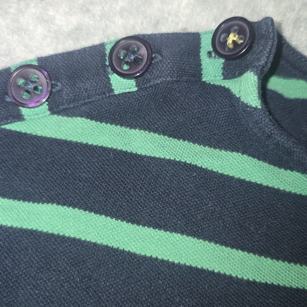 Pilcro ANTHROPOLOGIE Navy and Teal Striped Short Sleeve Tee M - Picture 6 of 8